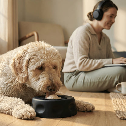 Silicone Dog Lick Bowl Slow Feeder w/ Rolling Ball, Anti-Choking & Non-Slip - SkyeDragon Gifts