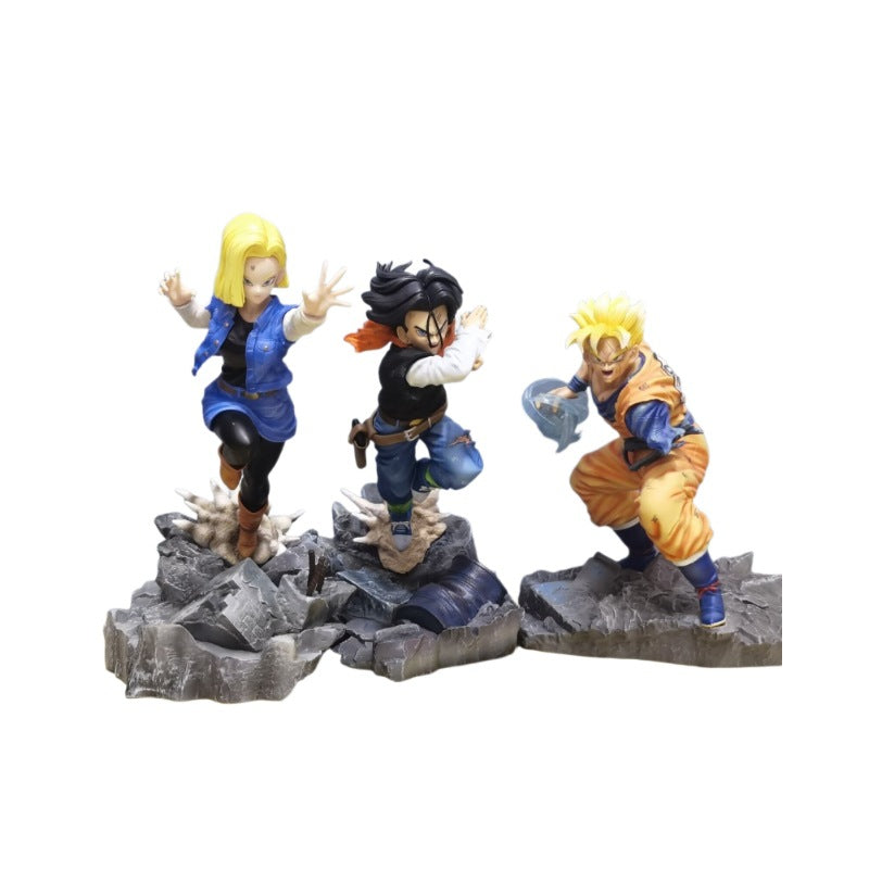 Dragon Ball No. 17 and No. 18 figurine severed arm Wufan future warrior Wufan anime figurine - SkyeDragon Gifts