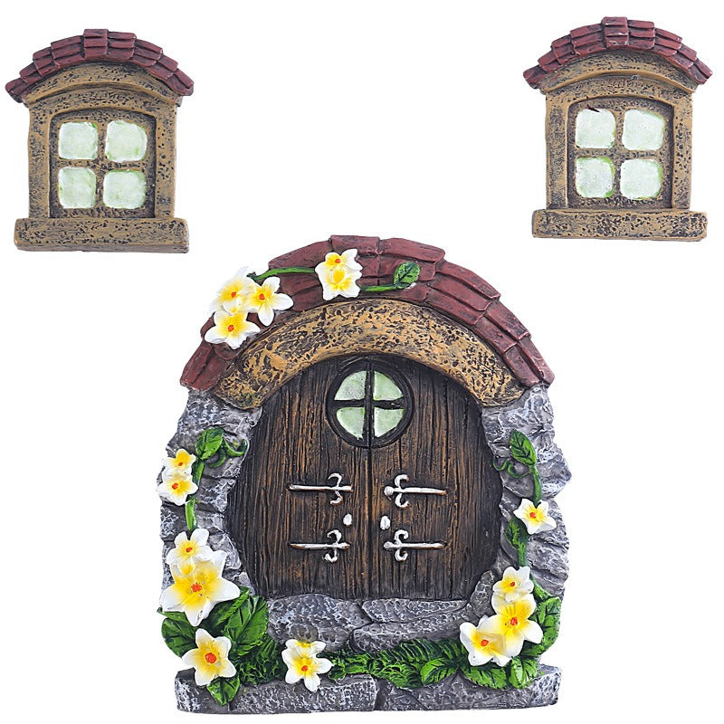 Fairy resin tree decoration window