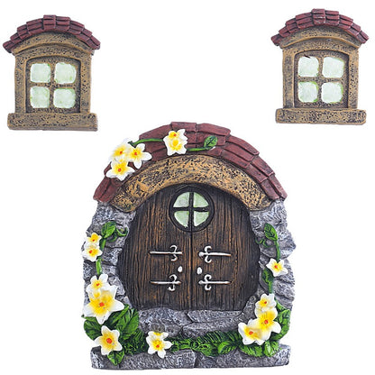 Fairy resin tree decoration window