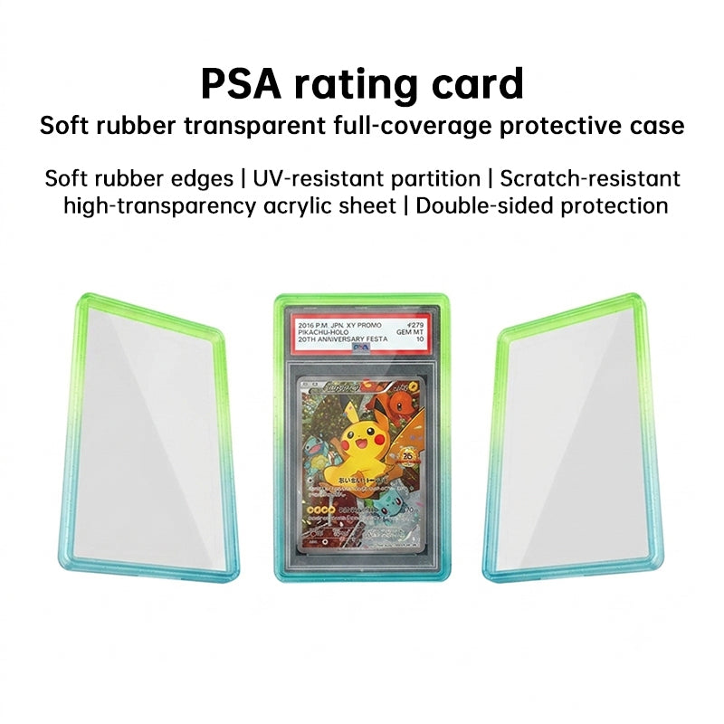Glitter Gradient PSA Card Protector, Silicone Cover for PSA 35/10 Slabs, Sparkle TPU Sleeve for Pokemon & Sports Trading Cards - SkyeDragon Gifts