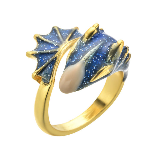 Jade Dragon Ring Lucky Finger Pet Ring Adjustable Opening Vintage Delicate Ring - SkyeDragon Gifts