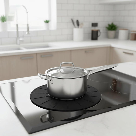 Heat Resistant Round Induction Cooker Mat, Silicone Fiberglass Non-Slip Scratch Proof Protection Pad