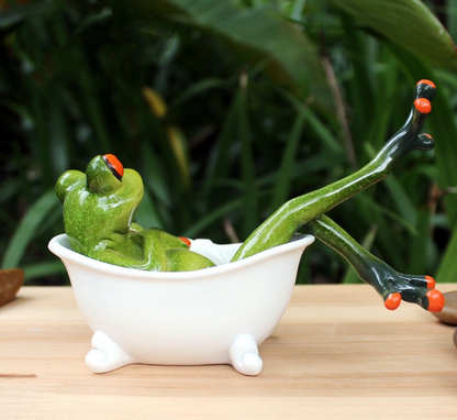 Resin Frog Ornaments for Home Decor Cute Tabletop Figurines