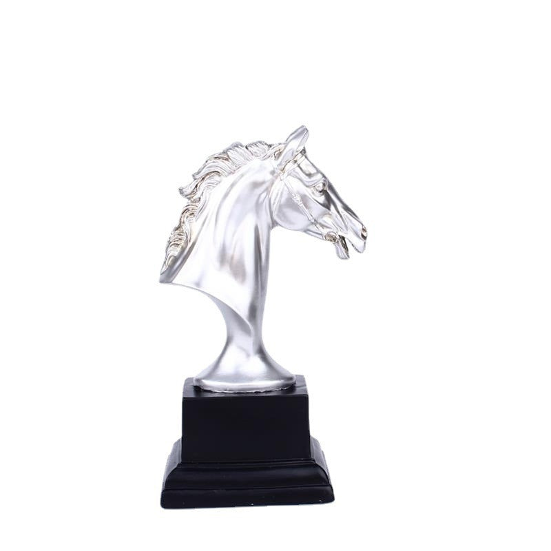 Sports resin crafts, horse head trophies, gifts, office decorations, personalized hallway items