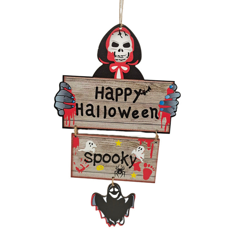 Halloween Wooden Crafts Pumpkin Tree Hanging Decorative Outdoor Garden Card Terrible - SkyeDragon Gifts