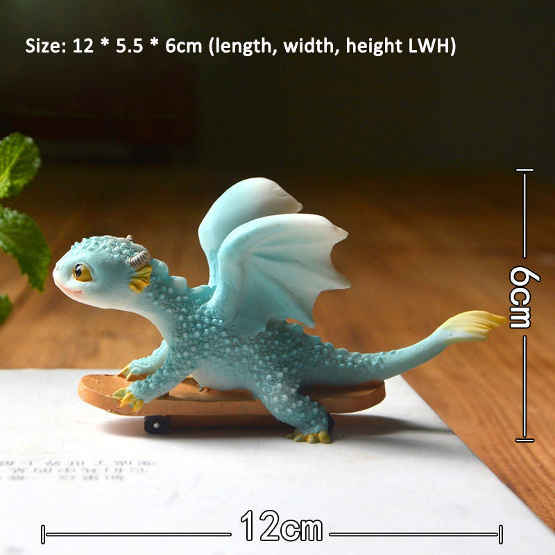 Cartoon Little Dragon Ornament Doll Resin Simulation Animal Decoration - SkyeDragon Gifts