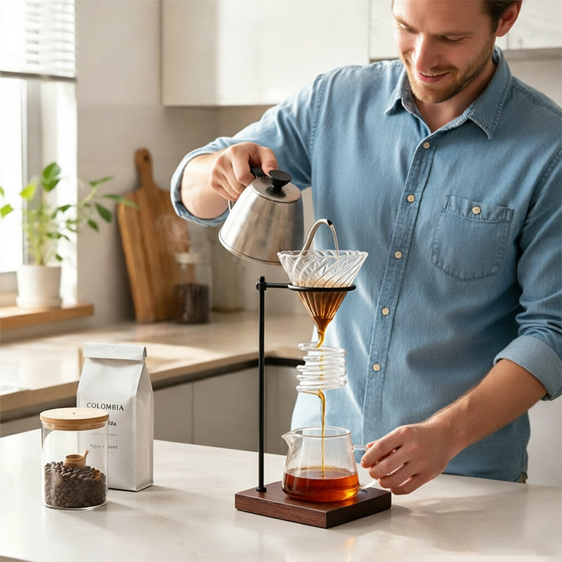 Spiral Cooling Pour Over Coffee Dripper Stand And Filter Holder