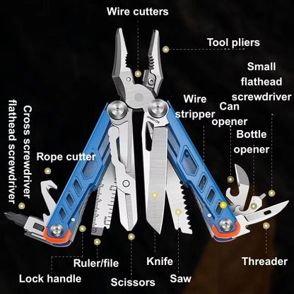Compact Folding Multi-Tool with Pliers & Blade, Portable Camping & Vehicle Emergency Tool - SkyeDragon Gifts