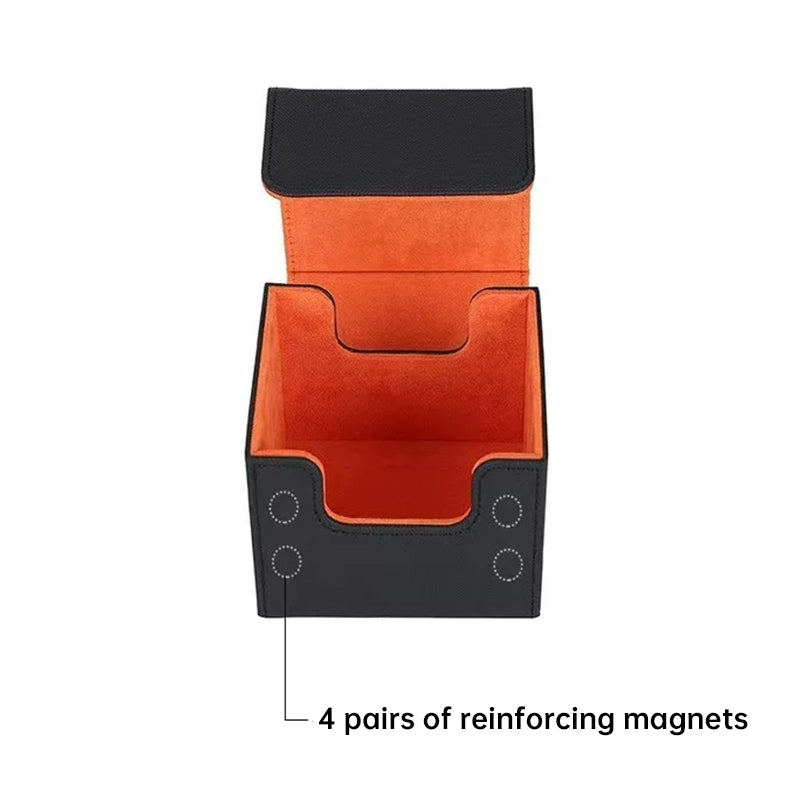 Magnetic Trading Card Storage Box - 100 Card Capacity (Sleeved), Waterproof & Stain Proof Collectors Case - SkyeDragon Gifts