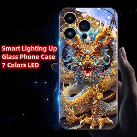 Applicable to China-Chic Zhaocai Dragon applicable to Apple glass phone case - SkyeDragon Gifts