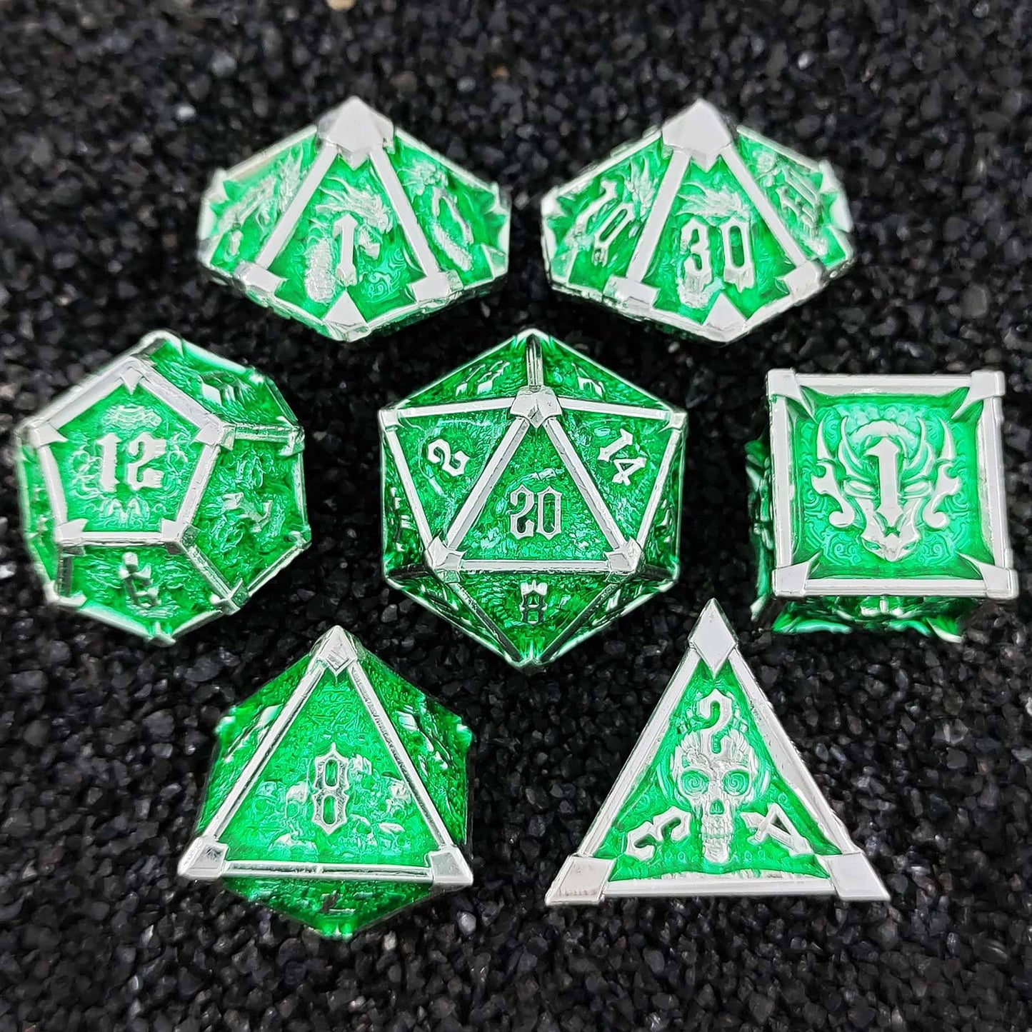Metal Dice Set DND Dungeons &amp; Dragons Polyhedral RPG Dice Role Playing TRPG Dice d20 - SkyeDragon Gifts