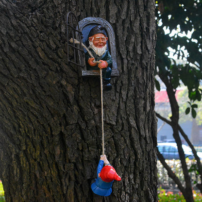 Gardening Decoration Garden Sculpture Turning Over The Window Climbing Dwarf Old Man Big Tree Decoration Resin Crafts