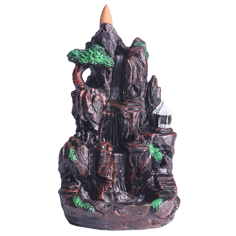 Back Flow Incense Burner Creative Home Decoration Alpine Flowing Water Resin Crafts Sandalwood Incense Burner