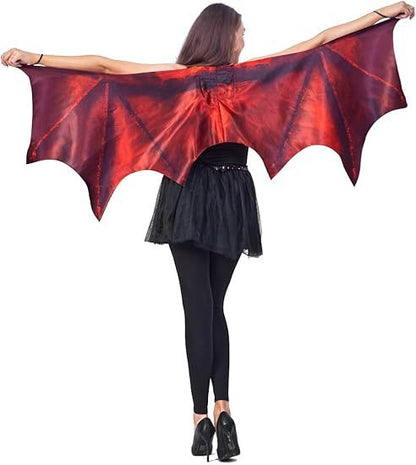 Halloween Adult Women's Dragon Horn Wings Green Purple Costume