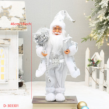 18 Inch Standing Santa Claus Doll With Snow Boots And Backpack Christmas Decor