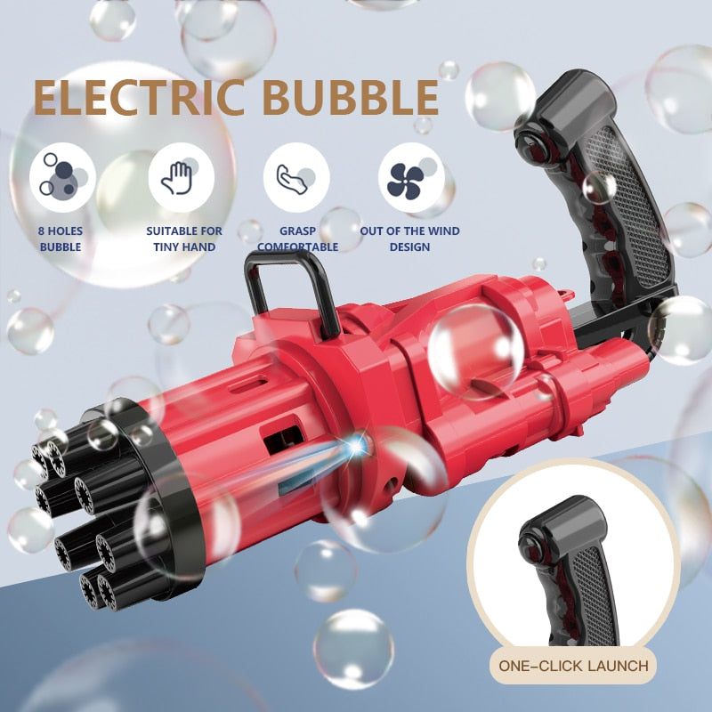 New Magic dolphin Gatling Bubble Gun Automatic Bubble Machine Gun Soap Bubble Blower Outdoor Kids Child Toy for Kids - SkyeDragon Gifts