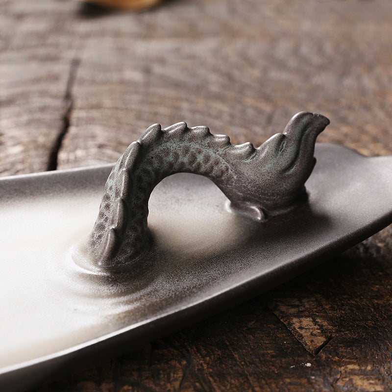 Ceramic Aromatherapy Sandalwood Backflow Furnace Creative Chinese Dragon Raptor Crossing the River Backflow Incense Furnace Incense Wire Incense Socket Home Decorations - SkyeDragon Gifts