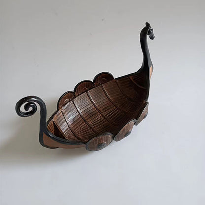 Nordic Retro Viking's Leading Ship Resin Desktop Ornaments Ornaments Crafts