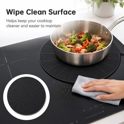 Heat Resistant Round Induction Cooker Mat, Silicone Fiberglass Non-Slip Scratch Proof Protection Pad