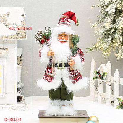 18 Inch Standing Santa Claus Doll With Snow Boots And Backpack Christmas Decor