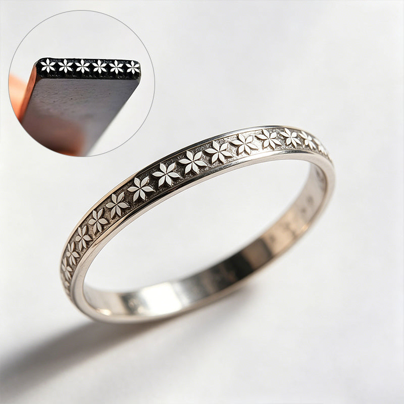 Delicate Lace Edge Metal Stamp | Jewelry Maker’s Hole Punch for Custom Ring & Bracelet Marking | Romantic Floral Texture Tool - SkyeDragon Gifts