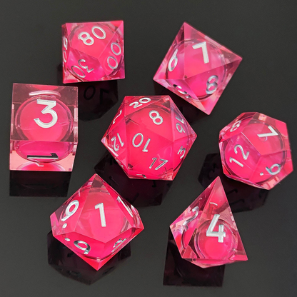 Resin Sand Flow Dice Liquid Core DND DungeonsDragons TRPG Board Game Dice Set Roleplaying Cthulhu - SkyeDragon Gifts