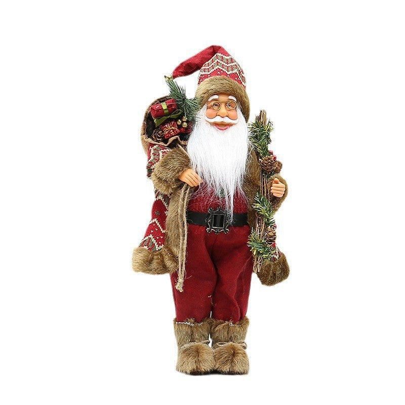 18 Inch Standing Santa Claus Doll With Snow Boots And Backpack Christmas Decor