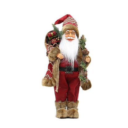 18 Inch Standing Santa Claus Doll With Snow Boots And Backpack Christmas Decor