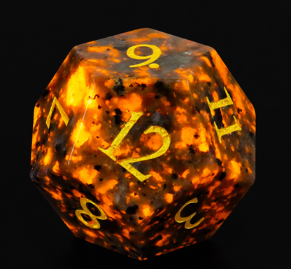 New Dungeons Dragons Board Game 7-Piece Set Dice DND RPG D6 D20 Natural Flame Stone - SkyeDragon Gifts