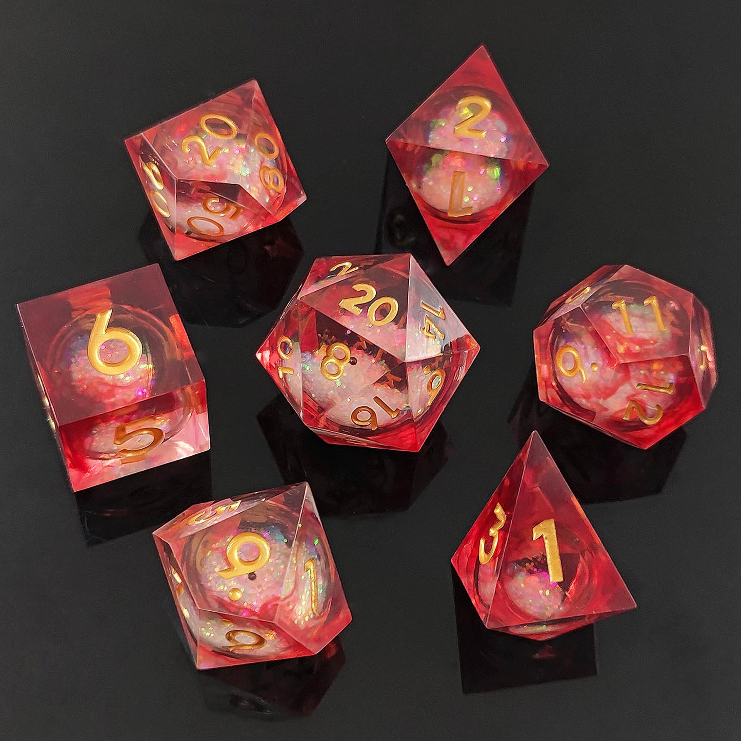 Resin Sand Flow Dice Liquid Core DND DungeonsDragons TRPG Board Game Dice Set Roleplaying Cthulhu - SkyeDragon Gifts