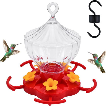 8 Oz Glass Hummingbird Feeder with Ant Moat and Bee Guards for Gardens