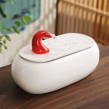 Wealth-Bringing Flowing Water Ornament, Ceramic Mini Desktop Decoration for Living Room - SkyeDragon Gifts