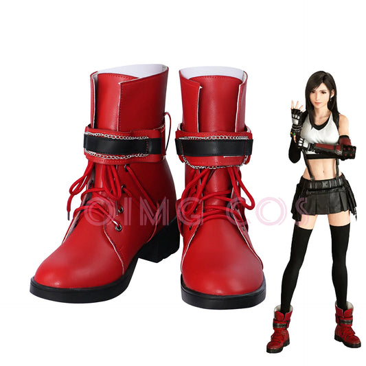 Final Fantasy Tifa Lockhart Cosplay Shoes Anime Chinese Style Halloween for men Game - SkyeDragon Gifts