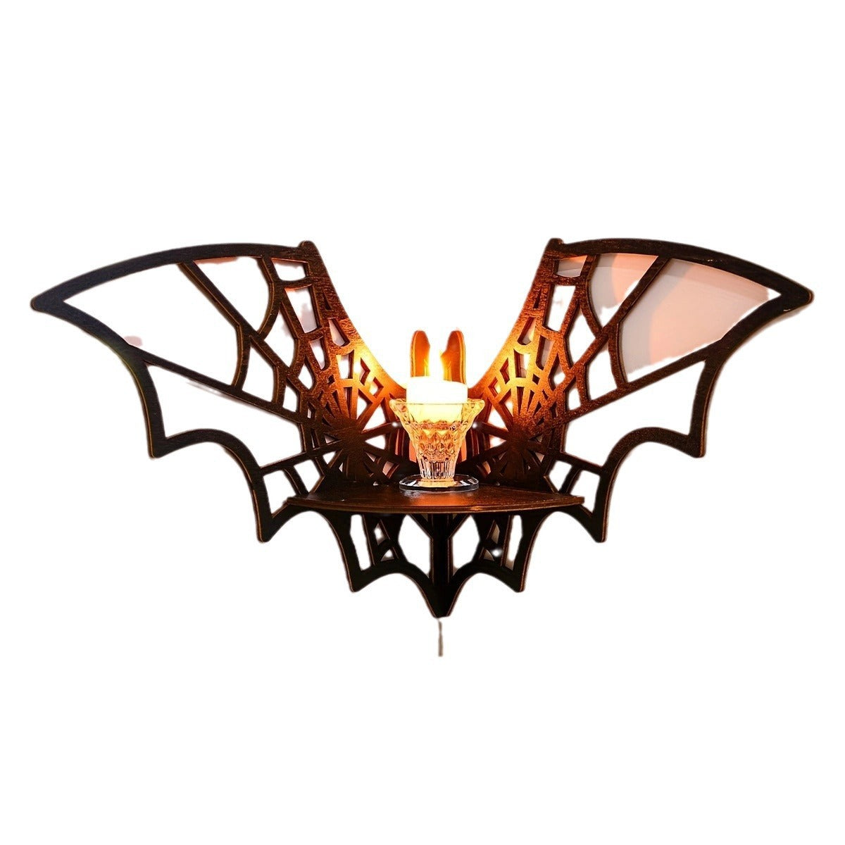 Wooden Bat Spider Web Right Angle Corner Shelf for Bedroom and Bathroom Storage Rack - SkyeDragon Gifts