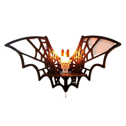 Wooden Bat Spider Web Right Angle Corner Shelf for Bedroom and Bathroom Storage Rack - SkyeDragon Gifts