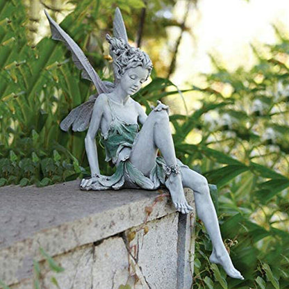 Fairy Statue Resin Crafts Flower Fairy Curved Sitting Garden Outdoor Garden Decoration Decorative Statue