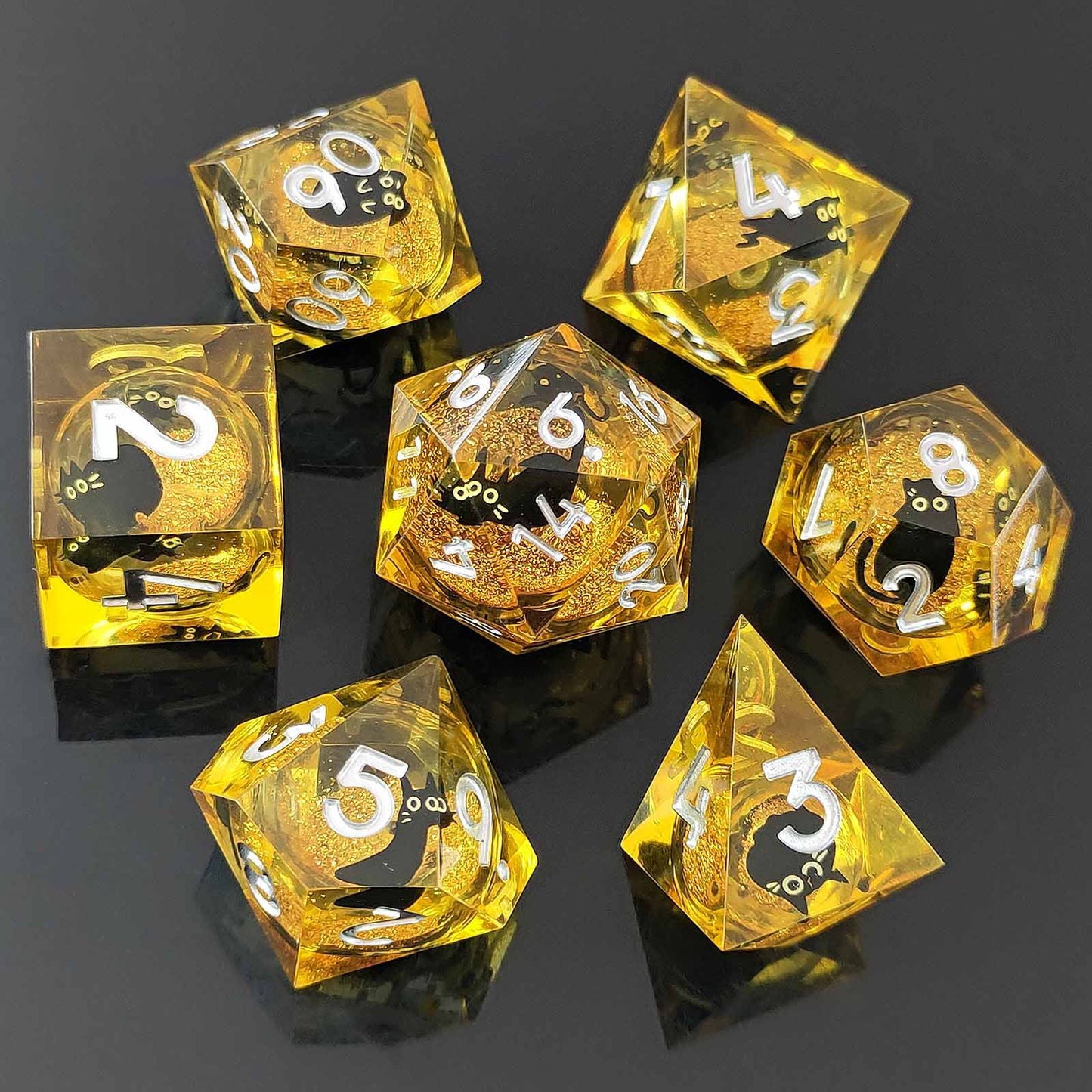 Resin Sand Flow Dice Liquid Core DND DungeonsDragons TRPG Board Game Dice Set Roleplaying Cthulhu - SkyeDragon Gifts