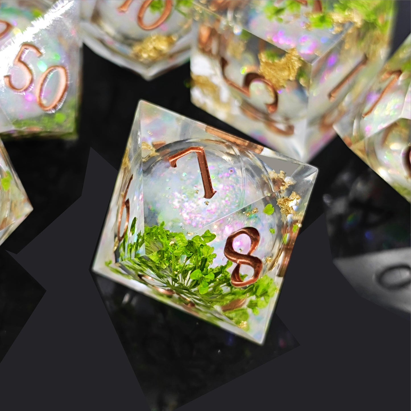 Resin Sand Flow Dice Liquid Role Playing DND Dungeons &amp; Dragons TRPG Multi-Face D - SkyeDragon Gifts
