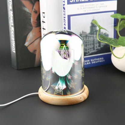 3D Night Light Magic Desk Table Lamp with Glass Cover LED USB Atmosphere Light 37D - SkyeDragon Gifts