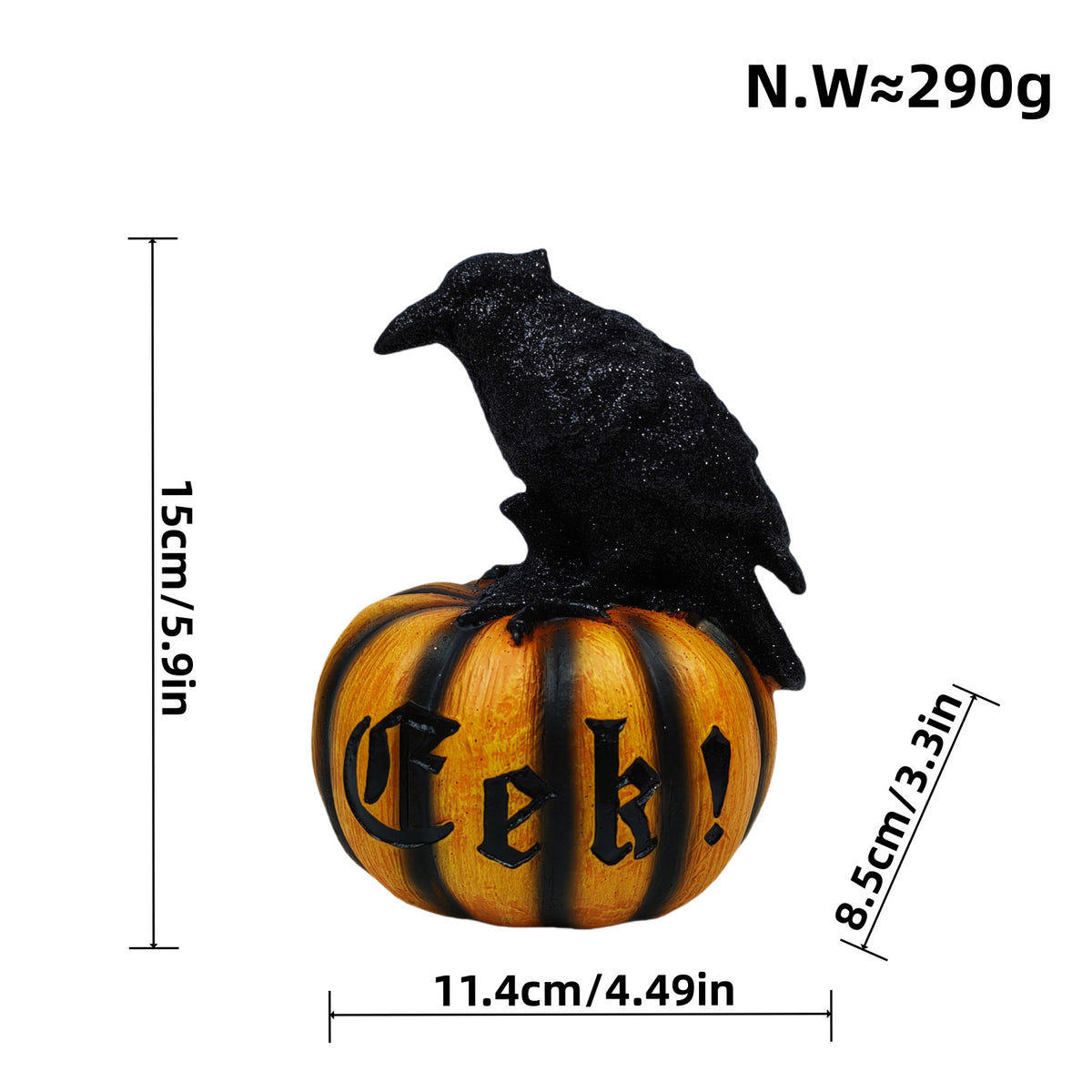 Halloween Crow Pumpkin Ornament Resin Party Decoration Prop