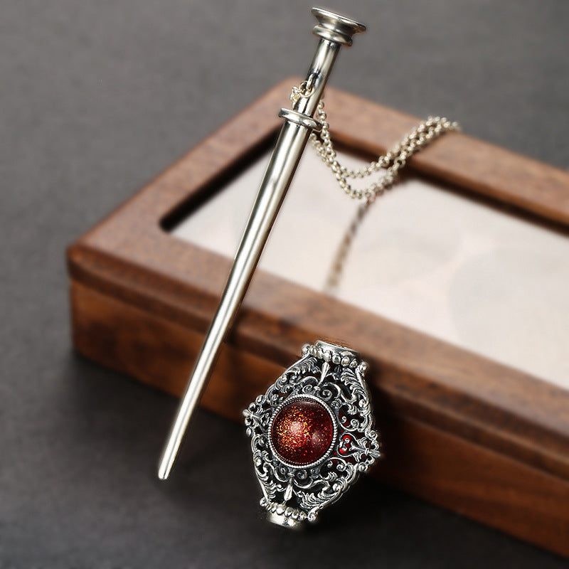 Harry Potter Peripheral Necklace Dripping Blood Alliance Couple Necklace S925 Silver Magic Pendant - SkyeDragon Gifts