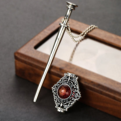 Harry Potter Peripheral Necklace Dripping Blood Alliance Couple Necklace S925 Silver Magic Pendant - SkyeDragon Gifts