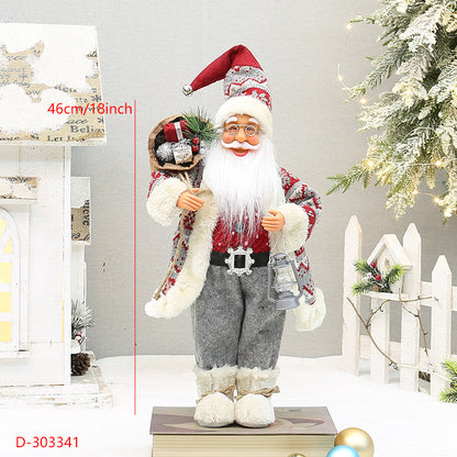 18 Inch Standing Santa Claus Doll With Snow Boots And Backpack Christmas Decor