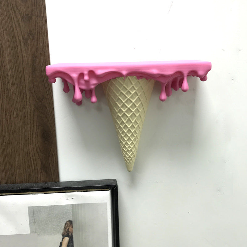 3D Printed Melting Ice Cream Floating Shelf Wall Decor And Storage Rack