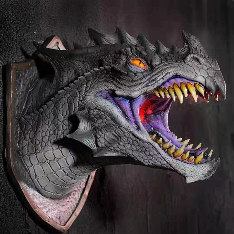 Dinosaur Head Wall Pendant LED Luminous Sprayable Dragon Legend Home Small Humidifier Scene Decoration Props - SkyeDragon Gifts