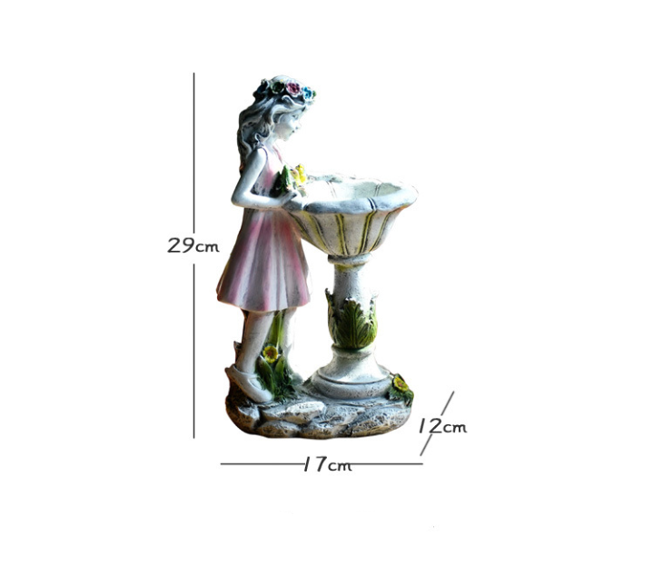 Outdoor solar energy flower fairy angel statue resin decoration