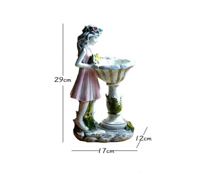 Outdoor solar energy flower fairy angel statue resin decoration