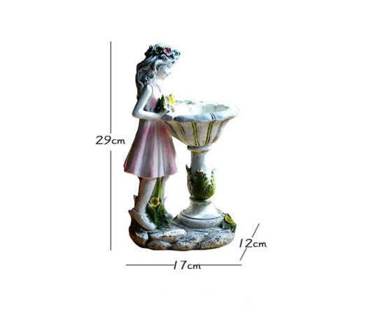 Outdoor solar energy flower fairy angel statue resin decoration