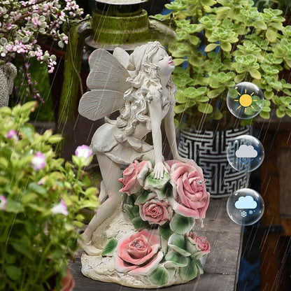 Outdoor Flower Fairy Solar Resin